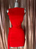 vestido rojo flor