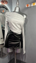 short falda vinipiel