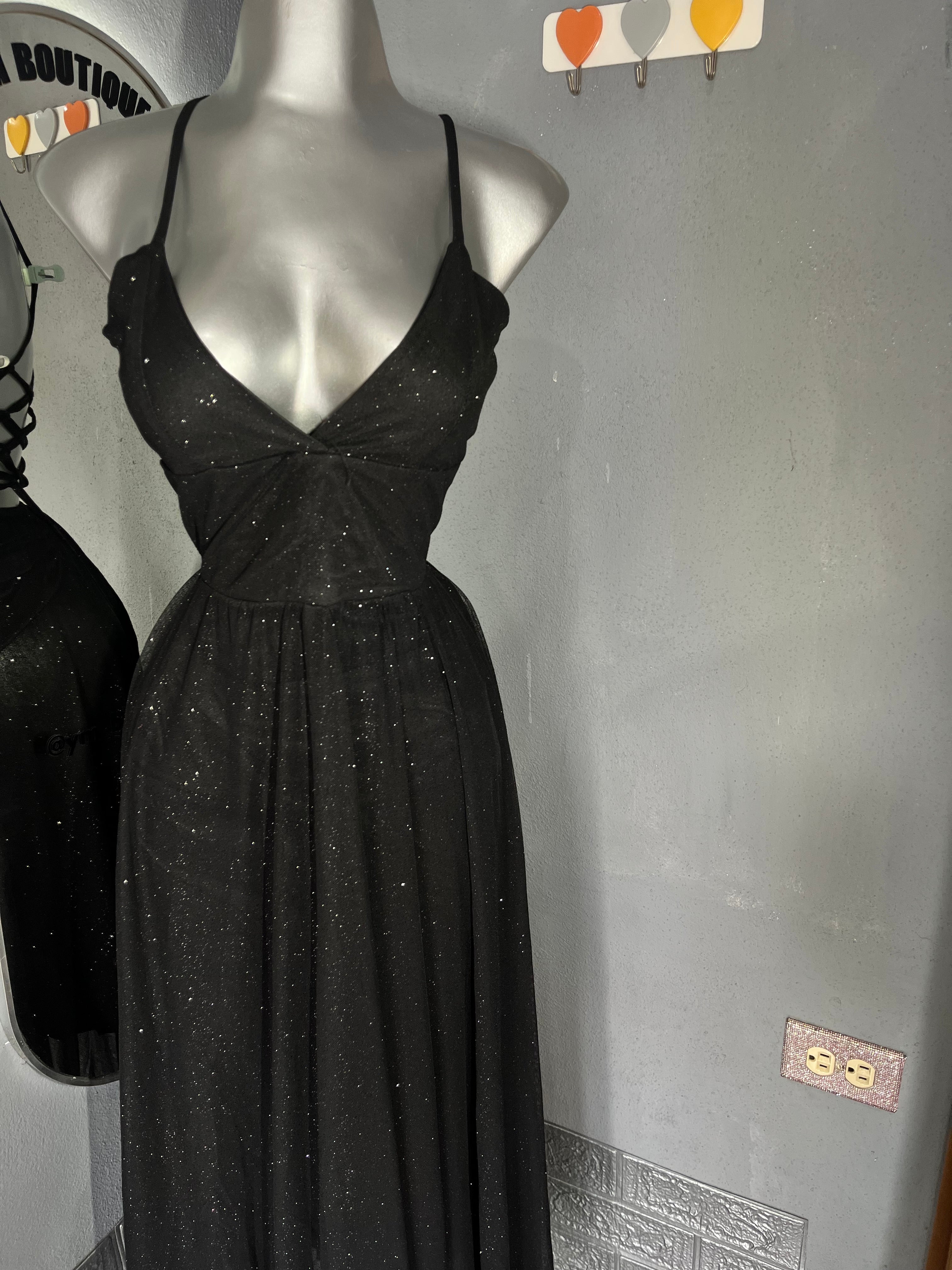vestido brilloso largo