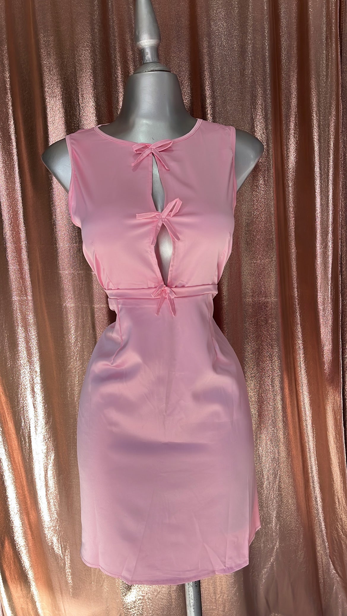 vestido rosa moñitos
